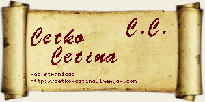 Ćetko Cetina vizit kartica
